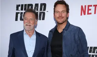 Щедър тъст: Арнолд Шварценегер подарил огромен портрет на зет си Крис Прат