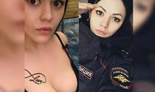 Момиче в полицейска униформа възмути Русия