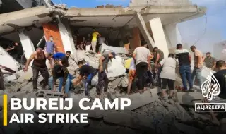Six killed in Israeli strikes on Palestinian refugee camp Al-Bureij VIDEO 