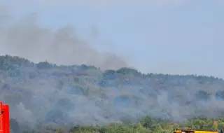 Пожарът в Гърция пълзи на метри от българската граница