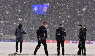 Тежък сняг отложи мач от Шампионската лига