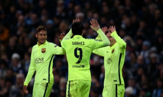 Суарес дърпа Барселона към 1/4-финалите след рецитал срещу Манчестър Сити