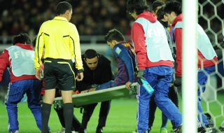 Барселона на финал, Вийя - със счупен крак