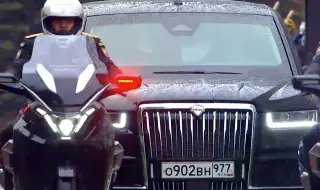 See the Russian Aurus Merlon motorcycles that escorted Putin's updated limousine