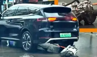 Електродвигателят на китайски BYD падна по време на движение