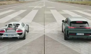 Новото Porsche Cayenne срещу Porsche 918 Spyder - кой е по-бърз? (ВИДЕО)