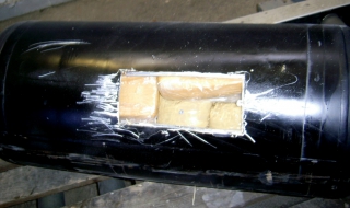 33 кг. хероин в газова бутилка на Капитан Андреево