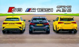 Audi S3 срещу BMW M135i срещу Mercedes-AMG A35 (ВИДЕО)