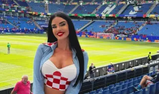 Най-известната фенка на Хърватия не спира да пръска сексапил и  на ЕВРО 2024 - СНИМКИ