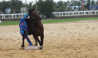 Contested fight between Kyrgyzstan and Uzbekistan at the World Nomad Games 