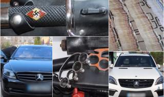 Скъпи коли, пари, нацистки реликви и хладни оръжия у биячите на Слави Ангелов (СНИМКИ)
