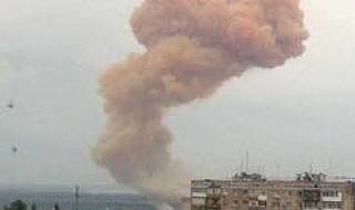 Пожар в склад за селитра в Нова Каховка след обстрела на HIMARS