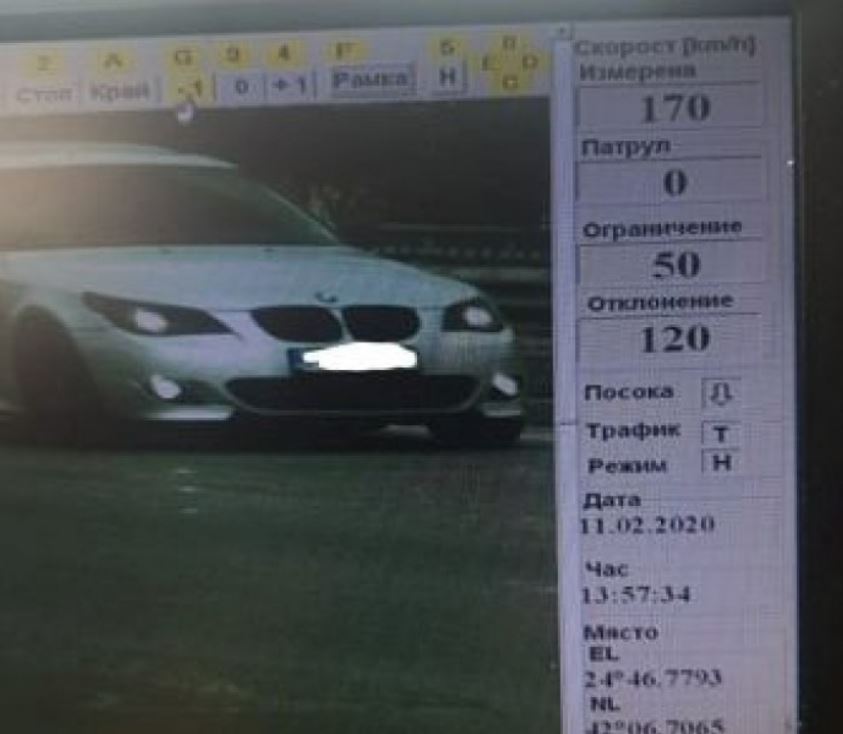 "Щракнаха" 19-годишен да шофира BMW в Пловдив със 170 км/ч