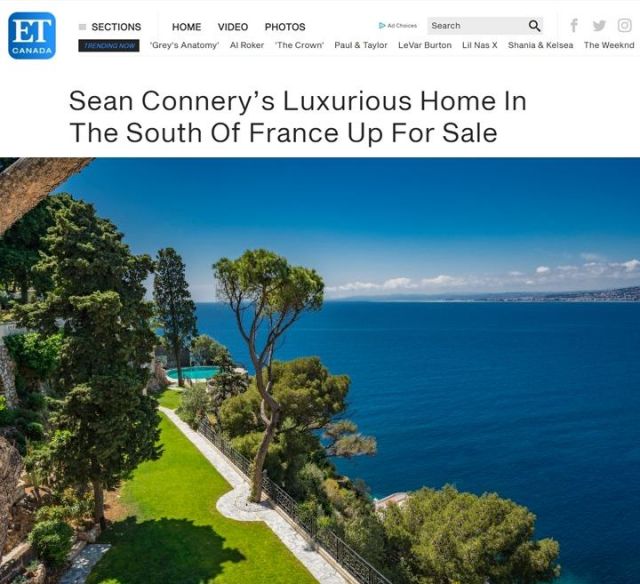  Продава се удивителният дом на Шон Конъри във Франция за колосална сума (СНИМКИ) 