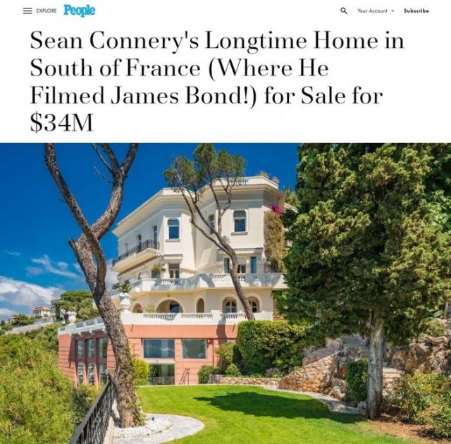  Продава се удивителният дом на Шон Конъри във Франция за колосална сума (СНИМКИ) 