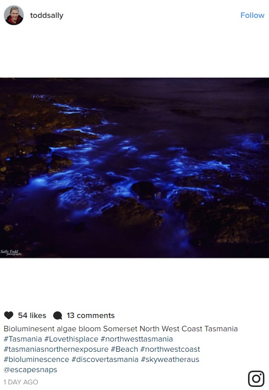 Синьо сияние заслепи жителите на Тасмания