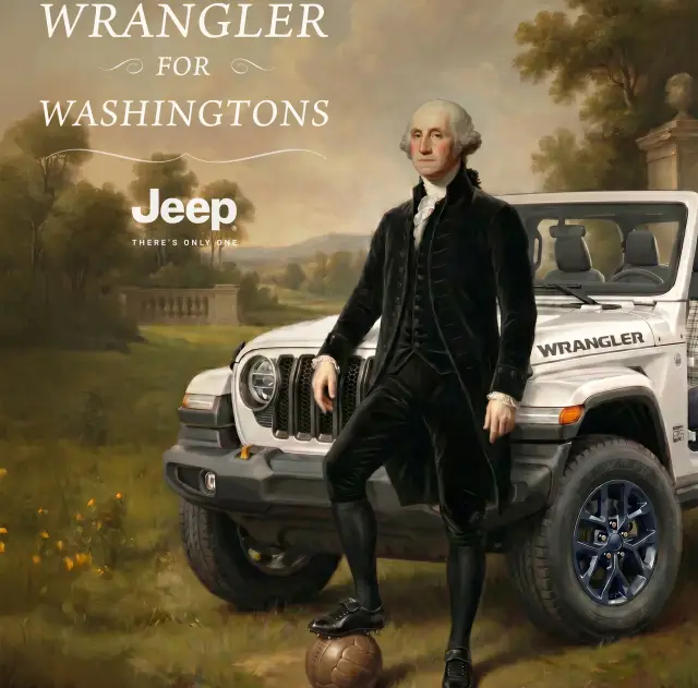 Jeep раздава 100 чисто нови "джипа", но само ако САЩ спечели Световното първенство по футбол и се казвате Джордж Вашингтон