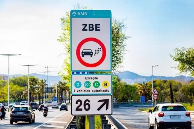 New traffic sign on the roads in Europe 