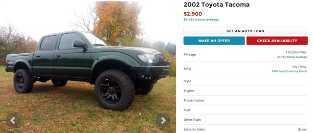 Каква кола може да се купи в САЩ за 00?