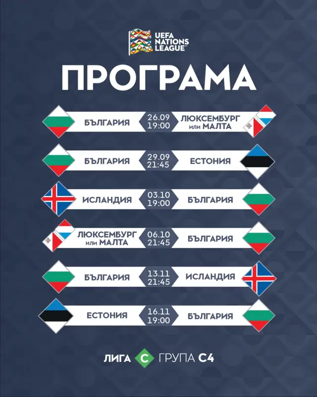 България стартира Лигата на нациите с две домакинства – ето пълната програма на "лъвовете"