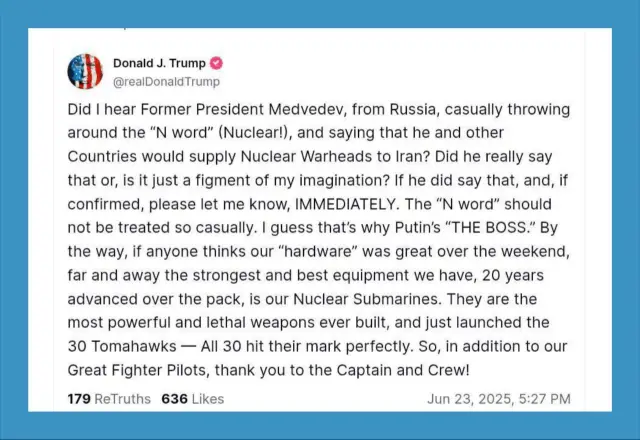 Тръмп скочи на Медведев: Ясно защо Путин е шефът! ВИДЕО | интерФакти.БГ Тръмп скочи на Медведев: Ясно защо Путин е шефът! ВИДЕО