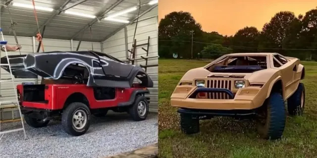 Как се прави немислим хибрид между Jeep Wrangler и Lamborghini Countach (ВИДЕО)