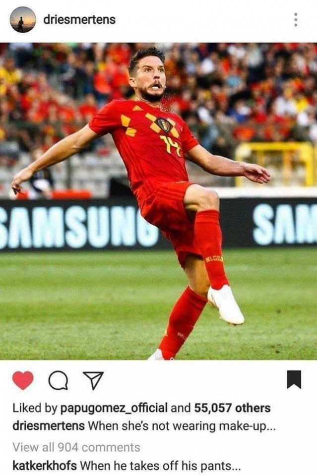  Съпругата на Мертенс го „ тролна “ с коментар в обществените мрежи 