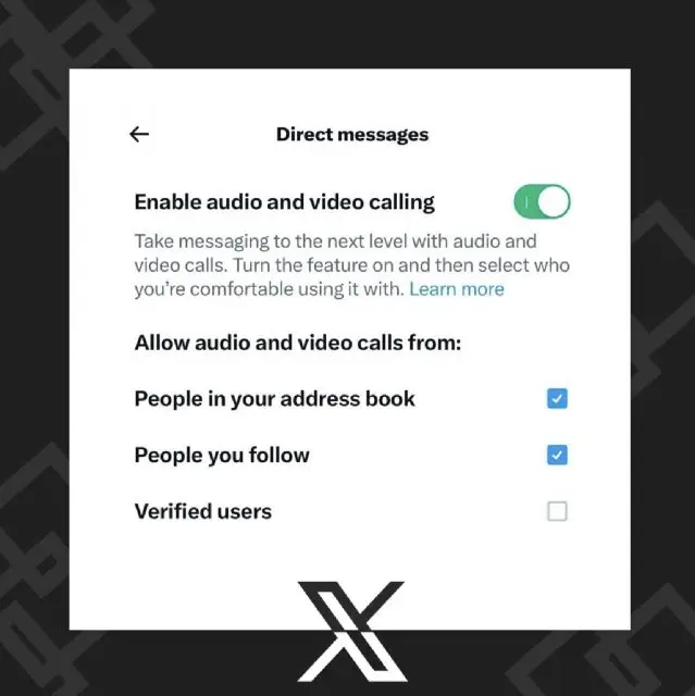 X въвежда аудио и видео разговори в Android