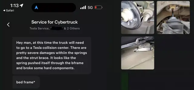 Собственик на Cybertruck твърди, че окачването му е „ гръмнало “, до момента в който пикапът му стои неподвижен
