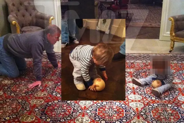  Появи се СНИМКА на принц Андрю, забавляващ бебе с топка с форма на женска гърда 