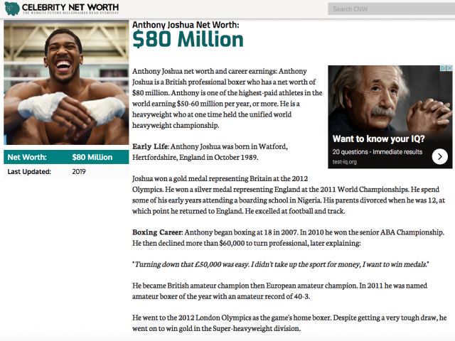  Кобрата излиза против Джошуа за най-големия си хонорар до момента 