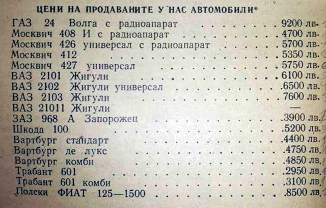  Вижте какъв брой костваха новите коли у нас преди 45 години 