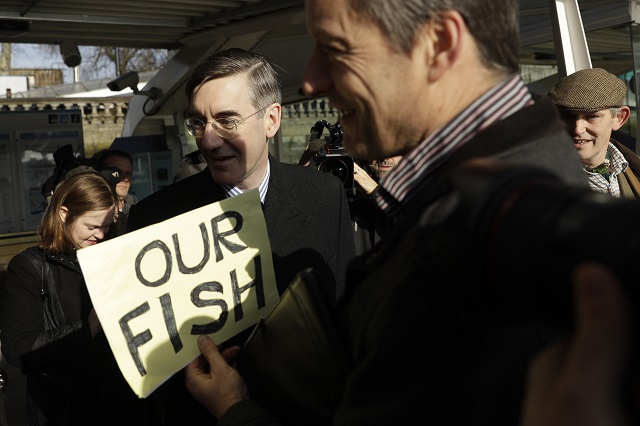 Евроскептици хвърляха риба в Темза (СНИМКИ)