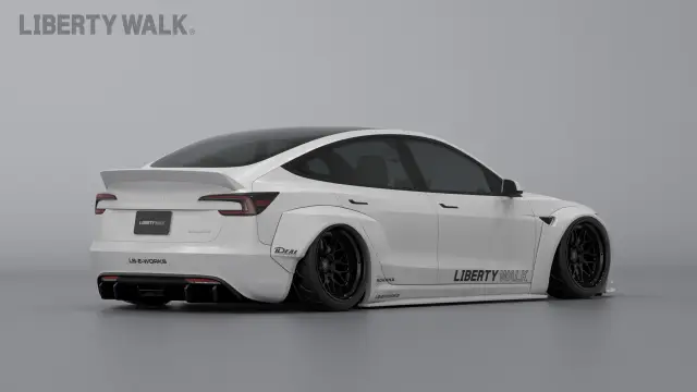 Liberty Walk тунингова Tesla Model 3