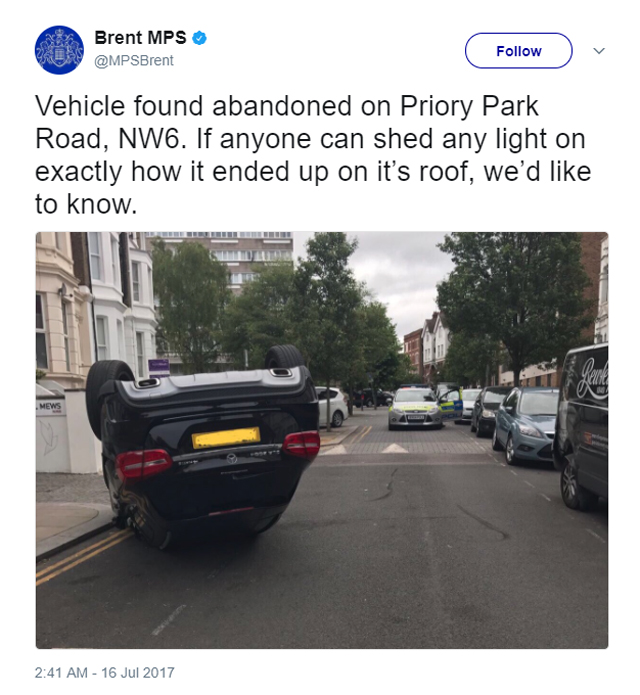 Полицията в Лондон разследва загадъчен Mercedes-Benz