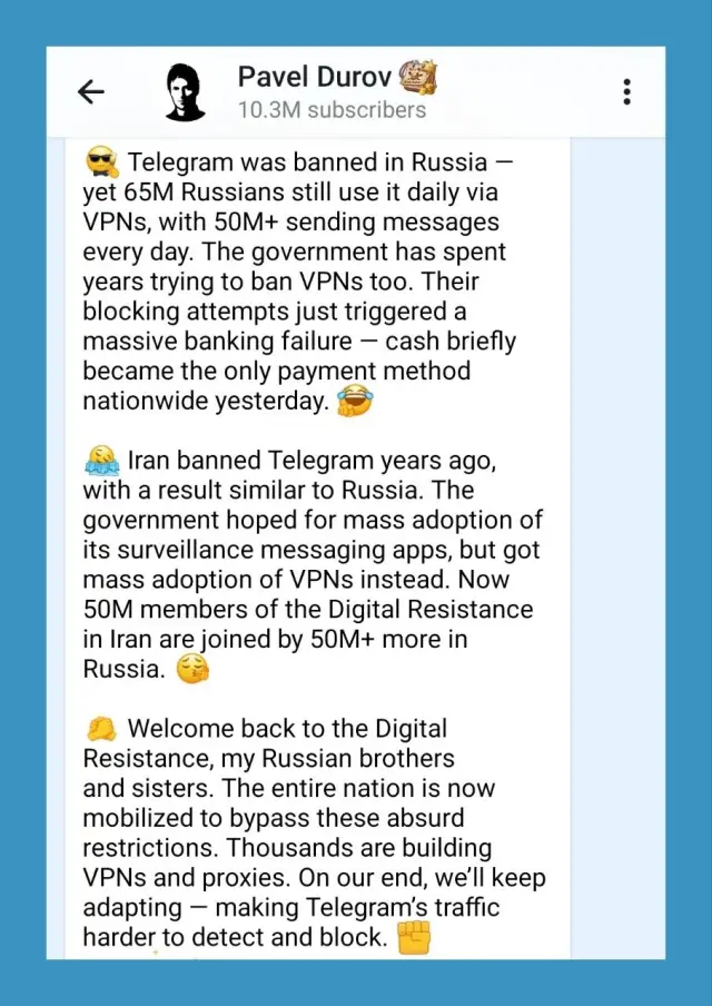 Дуров отговори на блокирането на Telegram в Русия: Ще се адаптираме към абсурдните ограничения, мои братя и сестри | ФАКТИ.БГ Дуров отговори на блокирането на Telegram в Русия: Ще се адаптираме към абсурдните ограничения, мои братя и сестри