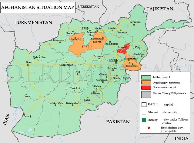 Вижте каква част от Афганистан владеят талибаните (КАРТА)