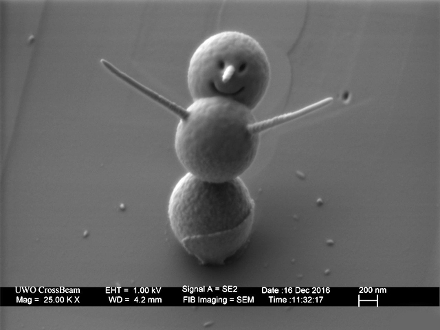 Най-малкият снежен човек се вижда само с микроскоп