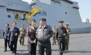 Снимка От втория опит: Пхенян пусна на вода повредения при неуспешния дебют военен кораб